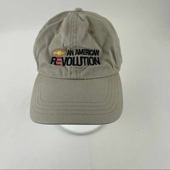 Chevrolet Hat Mens Tan An American Revolution Frontier Adjustable - Picture 1 of 7